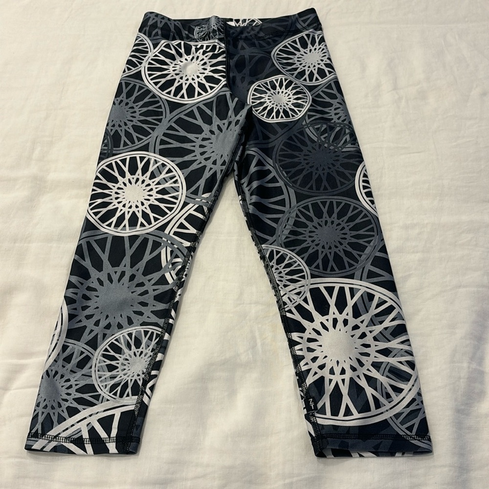 ZARA Terez Soul Cycle nylon Lycra bicycle patterned legging in sz small